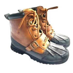 Polo Ralph Lauren Ranger Duck Boots Men’s 7 Brown Black Waterproof